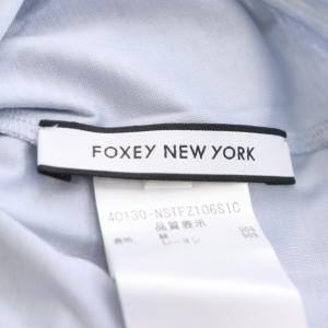 FOXEY NEW YORK ロゴ刺繍Tシャツ カットソー 半袖 クルーネック 40 ライトブルー 40130