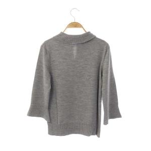 FOXEY 36565 Ruffle Collar Knit Top ニット 40 グレー