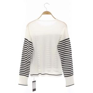 FOXEY 39733 Knit Top Cecile ボーダーニット 40 白 黒