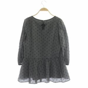 TO BE CHIC 22SS ドットジャカードシャンブレー ブラウス チュニック 七分袖 40 グレー ブラック