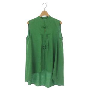 21SS FLARE KUNG FU BLOUSE ブラウス プルオーバー ノースリーブ チャイナボタン フレア バックテール