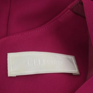 CELFORD 19SS フィット&フレアーステッチワンピース ロング 七分袖 38 ピンク