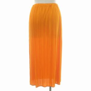PLEATS PLEASE ISSEY MIYAKE イッセイミヤケ プリーツロングスカート  3 オレンジ