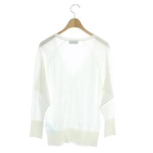 JOHN SMEDLEY コットン カーディガン ニット 長袖 Vネック S 白 ホワイト
