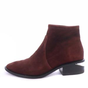 alexanderwang ショートブーツ デザインヒール スエード 38 24.0cm 茶 ブラウン