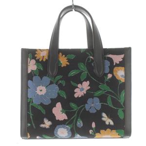 kate spade new york 22SS マンハッタン フローラル ジャガード スモール ハンドバッグ 2way ロゴ ブラック