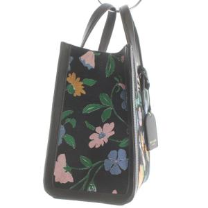 kate spade new york 22SS マンハッタン フローラル ジャガード スモール ハンドバッグ 2way ロゴ ブラック