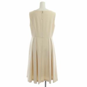 TO BE CHIC ノースリーブフレアワンピース ロング ミモレ スクエアネック 42 ベージュ