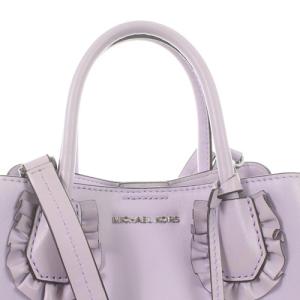 MICHAEL KORS Mercer Gallery Small Ruffled ショルダーバッグ ハンドバッグ 2way レザー ロゴ フリル 紫