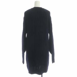 POLO RALPH LAUREN ウール ケーブルニット ワンピース 膝丈 長袖 S ネイビー