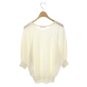 ANAYI 21SS ニット セーター カットソー 五分袖 ワシカノコ ドルマンスリーブ 38 ホワイト