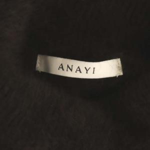 ANAYI 21AW ニット セーター 長袖 パフスリーブ プルオーバー ハイネック 38 ブラウン