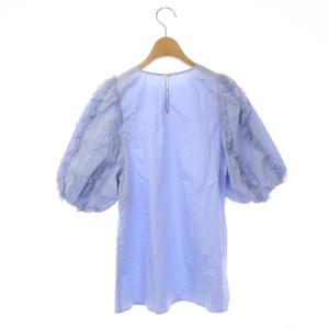 ANAYI 22SS カットソー ブラウス 半袖 バルーンスリーブ コットンサテン スカラップスカラップフリル カットワーク クルーネック