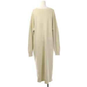 ENFOLD knit v-neck dress ワンピース ニット 長袖 ロング Vネック 38 ライトベージュ