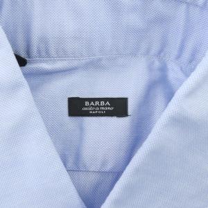 BARBA コットン カッタウェイ シャツ 長袖 イタリア製 39 ブルー