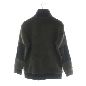 RIPVANWINKLE 21AW バスター ボアジャージー ジャケット ジップアップ 異素材切替 3 カーキグレー