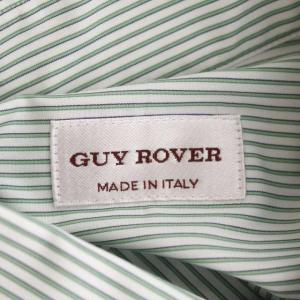 GUY ROVER コットン ストライプ シャツ 長袖 前開き 37 グリーン ホワイト