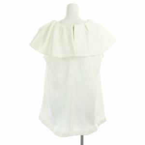 CELFORD 22SS ビックカラーポンチセットアップ ブラウス フレンチスリーブ テーパードパンツ 38 白 ホワイト