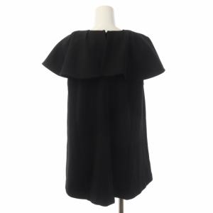 CELFORD 22SS ビックカラーポンチセットアップ ブラウス 半袖 テーパードパンツ イージー ストレッチ 38 黒 ブラック