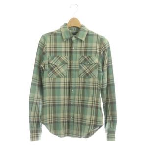 ネルシャツ 長袖 チェック 2 ミントグリーン ベージュ ブラウン