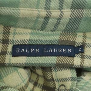 RALPH LAUREN ネルシャツ 長袖 チェック 2 ミントグリーン ベージュ ブラウン