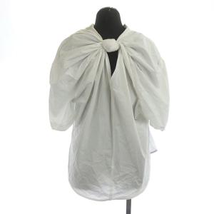 ENFOLD SOMELOS バックデザインブラウス 七分袖 プルオーバー ツイスト 38 白 ホワイト