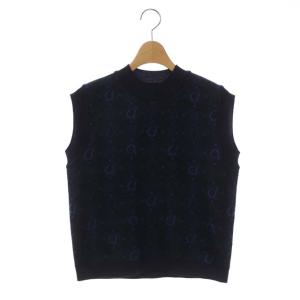 Paisley Jacquard Knitted Vest ジャガードニットベスト プルオーバー 2 紺 青 ネイビー ブルー