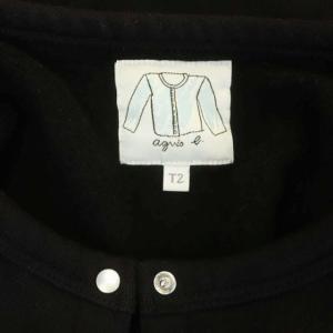 agnes b. スナップボタン 裏起毛コットンカーディガン 長袖 T2 ブラック