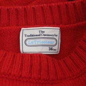 Le Tricoteur ウール ワイドニットプルオーバー セーター ハイネック 長袖 36 レッド