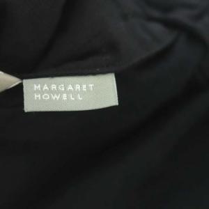 MARGARET HOWELL コットンリネンタックフレアスカート ロング イージー 2 ブラック