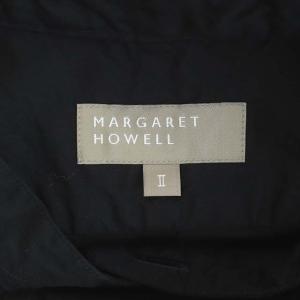 MARGARET HOWELL コットンシルクウエストギャザーワンピース ノースリーブ ロング 2 黒 ブラック