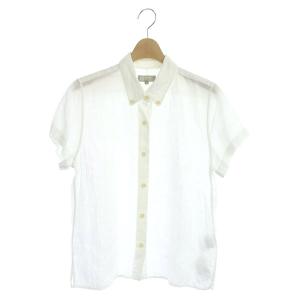 リネン半袖シャツ ボタンダウン 2 オフホワイト