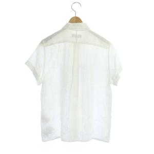 MARGARET HOWELL リネン半袖シャツ ボタンダウン 2 オフホワイト
