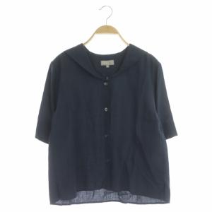 LIGHTWEIGHT LINEN セーラーカラーシャツ リネン 半袖 2 ネイビー