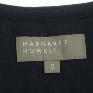 MARGARET HOWELL LIGHTWEIGHT LINEN セーラーカラーシャツ リネン 半袖 2 ネイビー