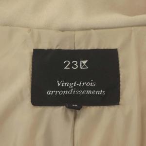 23区 vingt-trois フード付きダウンコート アウター ミドル丈 ジップアップ 38 ベージュ