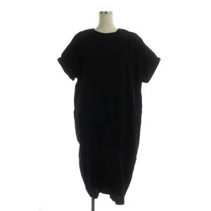 ワンピース 半袖 ロング Iライン 38 黒 ブラック