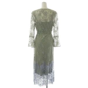 Diagram GRACE CONTINENTAL 21SS レース刺繍ガウンワンピース 長袖 ドット フレアスリーブ 38 ライトカーキ