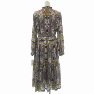 GRACE CONTINENTAL 22AW ヌーボープリントティアードワンピース 総柄 38 マルチカラー