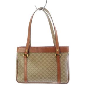 CELINE ハンドバッグ マカダム PVC レザー ベージュ M90