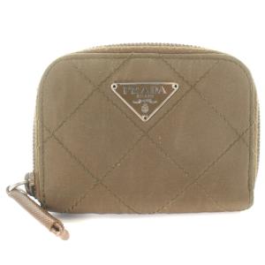トライアングルプレート キルティング コインケース 小銭入れ カーキ 緑