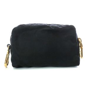 PRADA ポーチ メイク 化粧 リボンモチーフ ナイロン 黒 ブラック