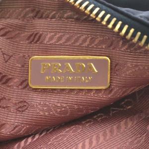PRADA ポーチ メイク 化粧 リボンモチーフ ナイロン 黒 ブラック