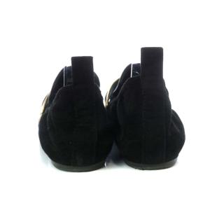 LANVIN パンプス フラット スエード レザー 切替 37 ブラック