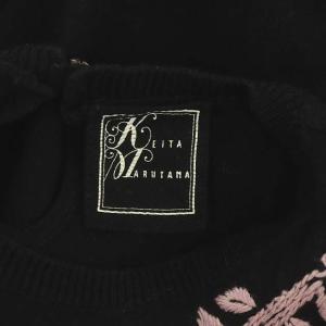 KEITA MARUYAMA 刺繍ニットベスト カットソー ノースリーブ プルオーバー 2 黒 ブラック ピンク