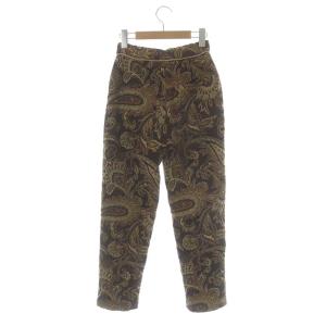 Ameri VINTAGE ジャガードパンツ テーパード ハイウエスト S 茶 ブラウン