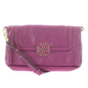 クラッチバッグ ショルダーバッグ 2way ロゴ レザー パープル