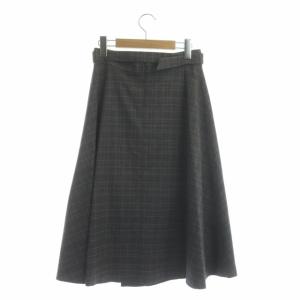 ANAYI グレンチェックフレアスカート ロング 38 グレー