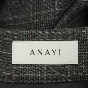 ANAYI グレンチェックフレアスカート ロング 38 グレー