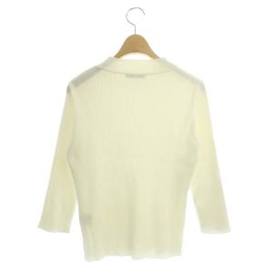 ANAYI ニット カットソー リブ 七分袖 38 ホワイト